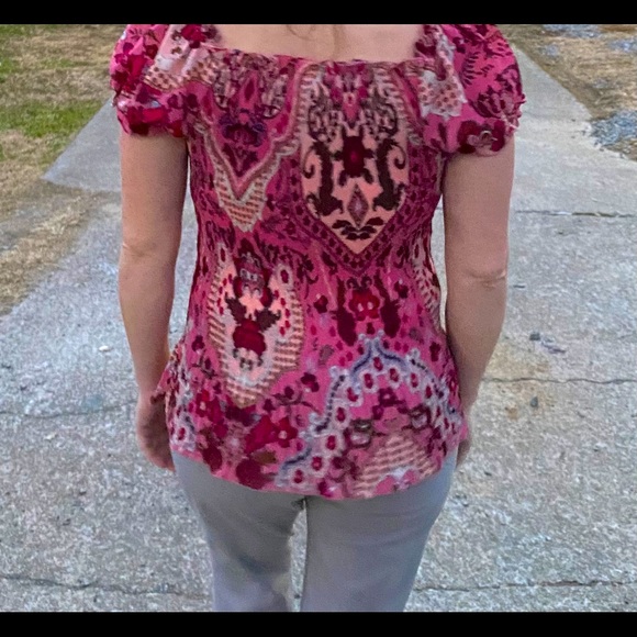 Cato pink and brown accordion blouse - Picture 4 of 8